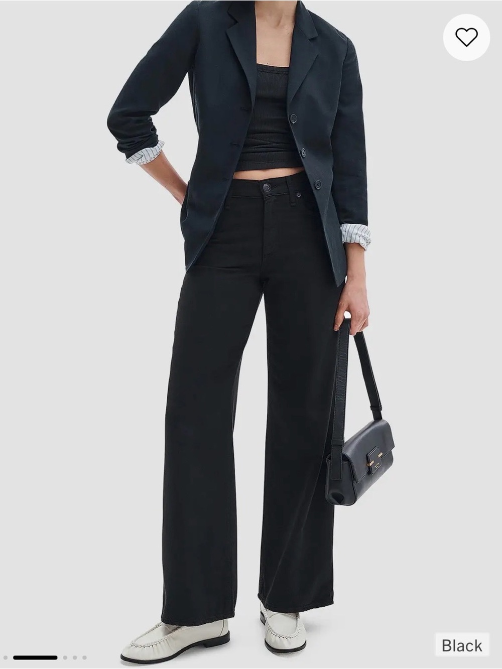 rag & bone Black Wide-Leg Jeans with Raw Hem size 30